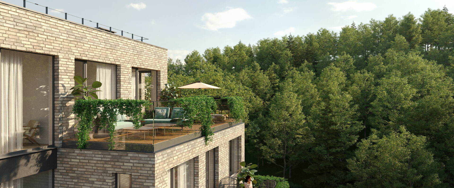 residential complex with apartments with panoramic windows